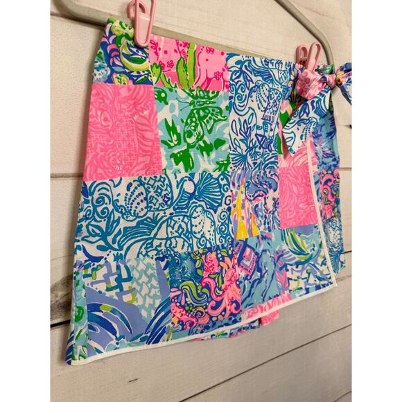 LIlly Pulitzer Simona Skort Sz 4 NWT Pop Up Back Together Again Patchwork Preppy - Picture 6 of 6